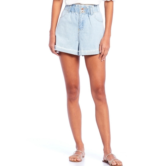 a loves a Paperbag High Waist Denim Shorts Frost - Picture 2 of 8